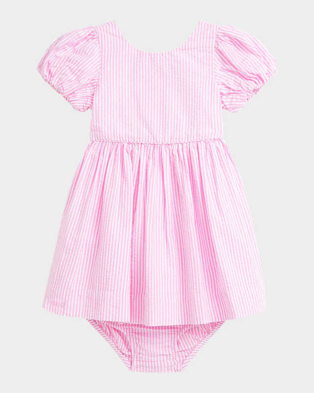 Girl's Striped Seersucker Dress, Size 3M-